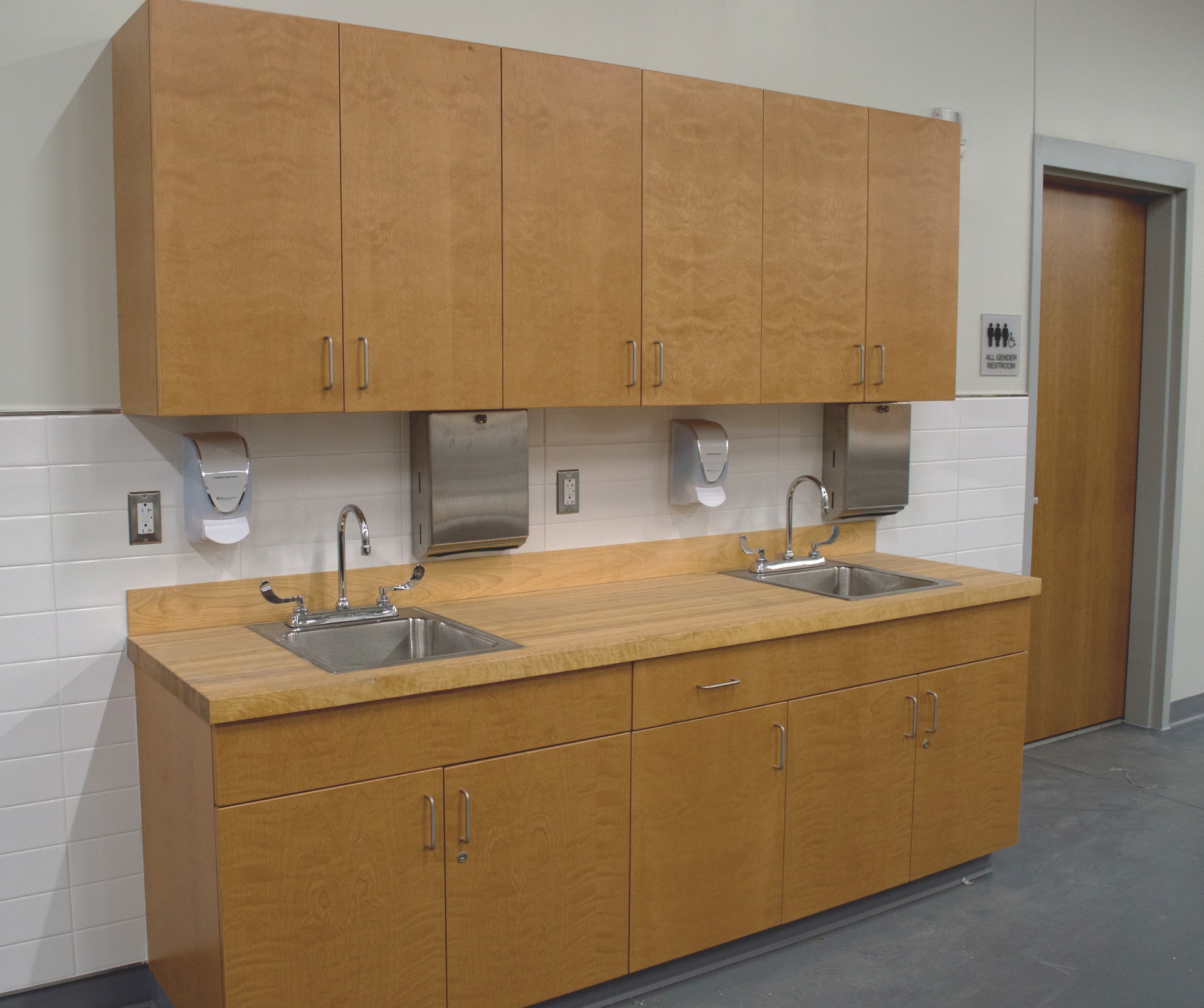 Installed corporate casework and storage millwork on an office floor