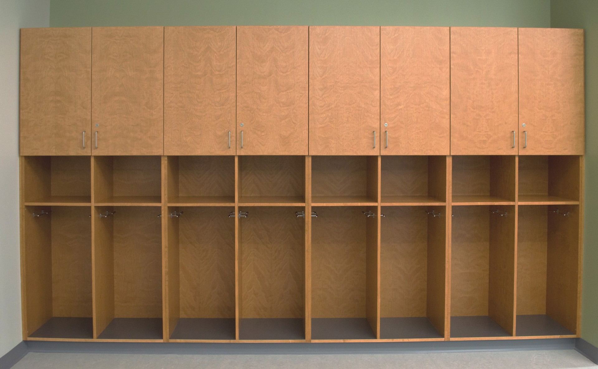 Corporate boardroom millwork with integrated credenza and acoustic wall panelling