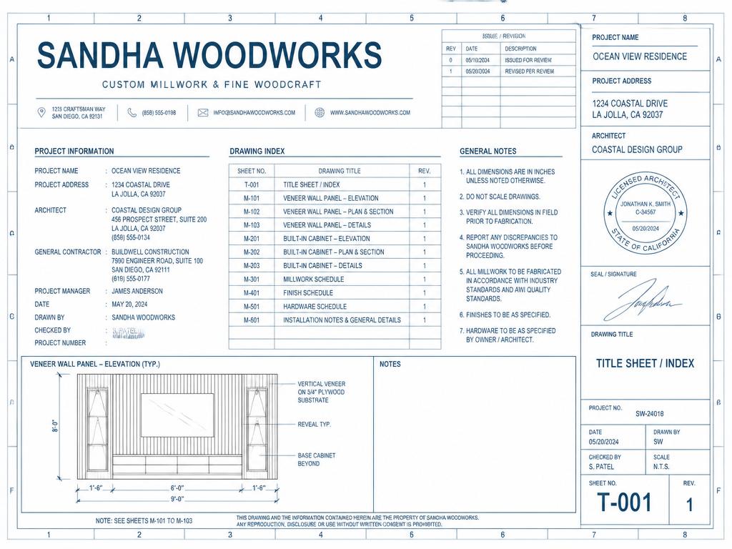Millwork Shop Drawings & Engineering
